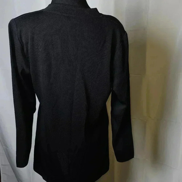Exclusively Misook Black Long SleeveTunic Top With Frog‎ Closure Sz M - Picture 4 of 9